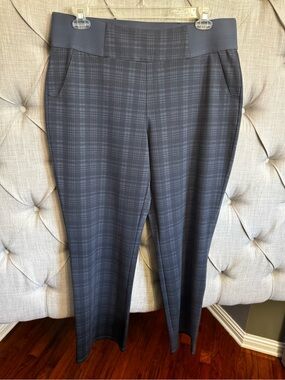 Diane Gilman Plaid Ponte Pull-On Pants